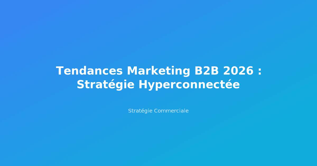 Tendances Marketing B2B 2026 : Stratégie Hyperconnectée