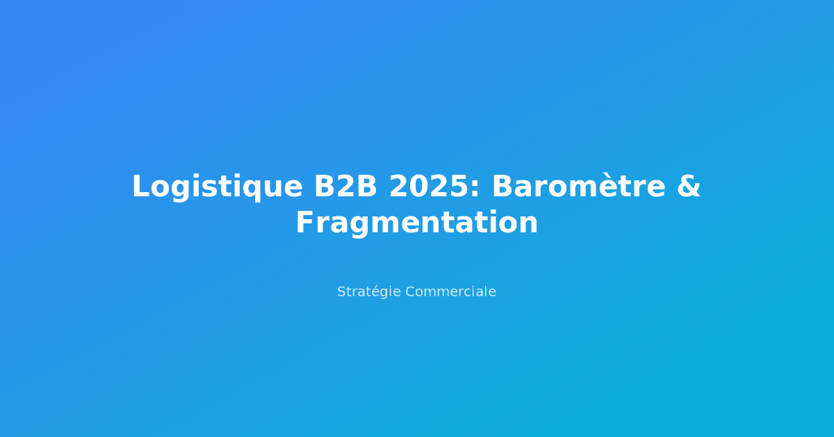 Logistique B2B 2025: Baromètre & Fragmentation