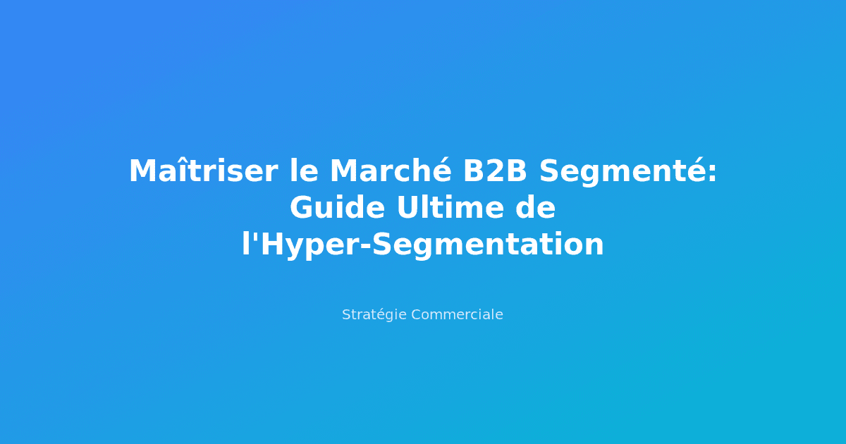 Maîtriser le Marché B2B Segmenté: Guide Ultime de l'Hyper-Segmentation