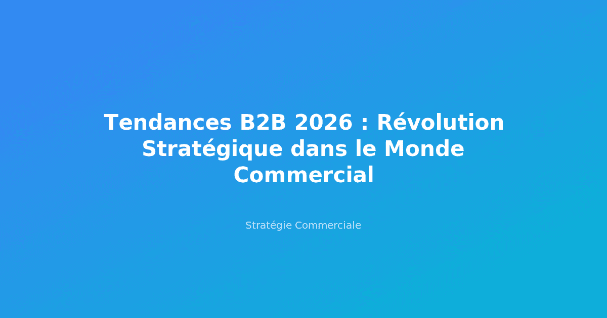 Tendances B2B 2026 : Révolution Stratégique dans le Monde Commercial Image vedette Tendances B2B 2026 : Révolution Stratégique dans l - Cap Performances